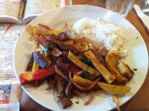 Lomo saltado: beef or alpaca. Your guess is as good as mine...