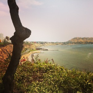 View from the cliffs of Miraflores, down to the beach.